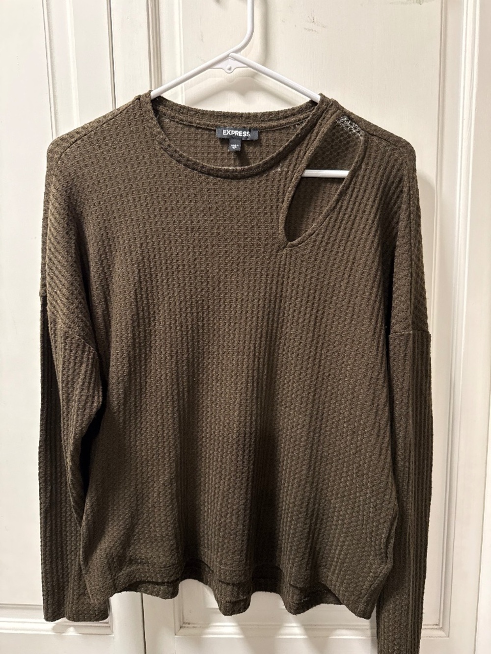 Express Women’s Waffle Knit Cutout Top.